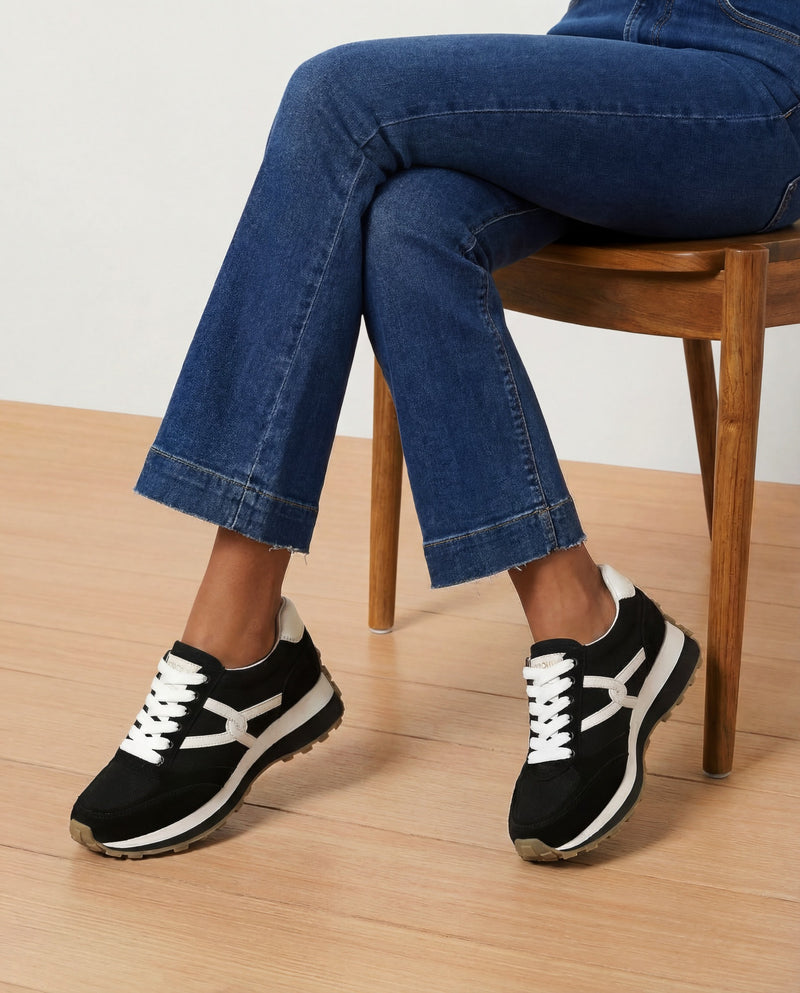 Veronica Beard Valentina Sneaker - Black/White