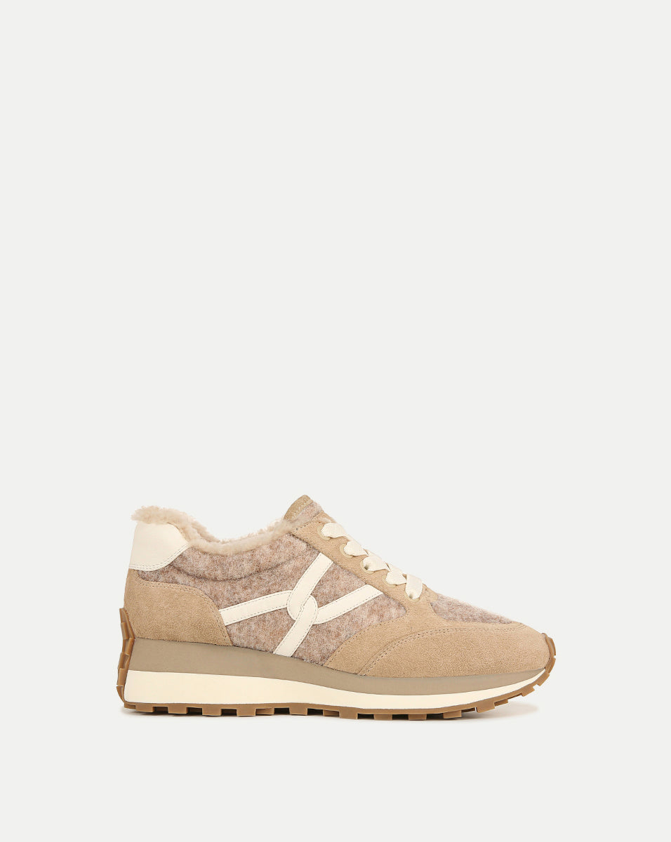 Veronica Beard Valentina Shearling Sneaker - Sand