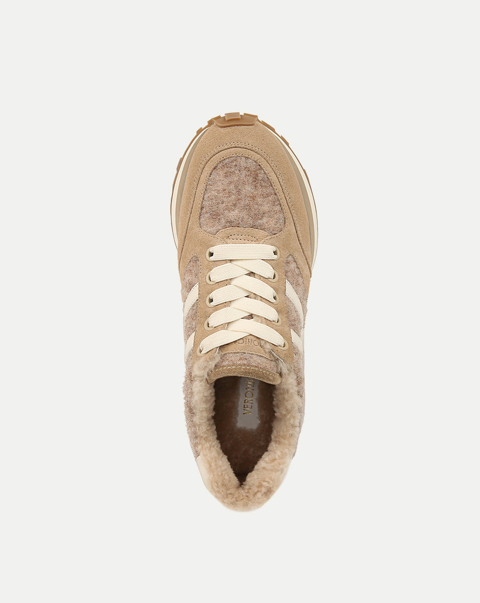 Veronica Beard Valentina Shearling Sneaker - Sand