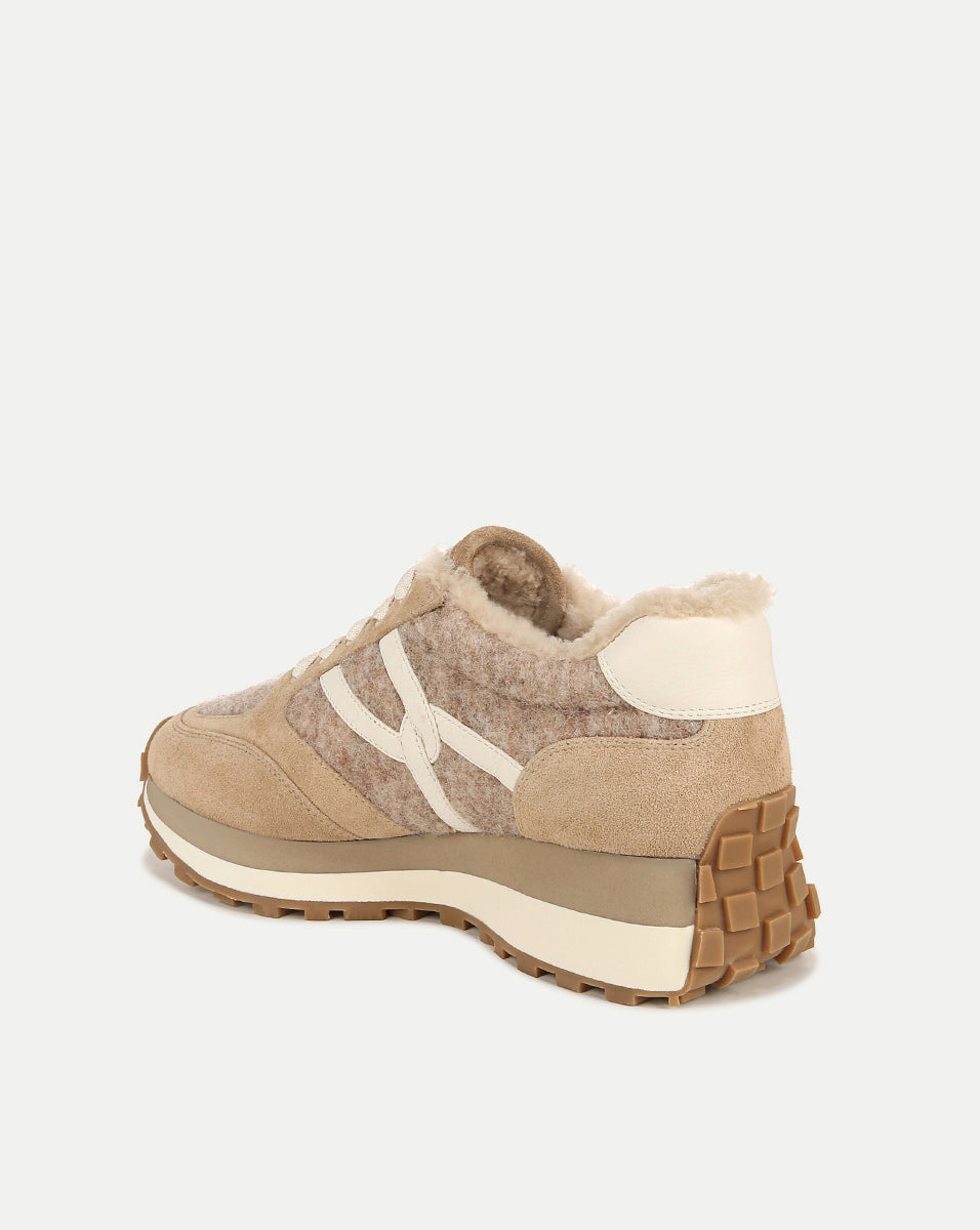 Veronica Beard Valentina Shearling Sneaker - Sand