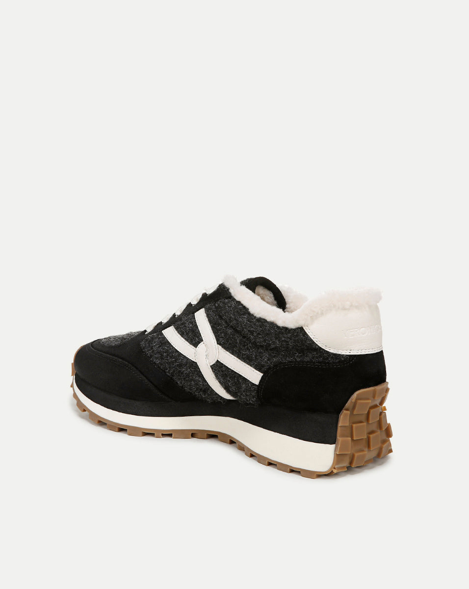 Veronica Beard Valentina Shearling Sneaker - Black