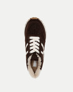 Veronica Beard Valentina Shearling Sneaker - Espresso