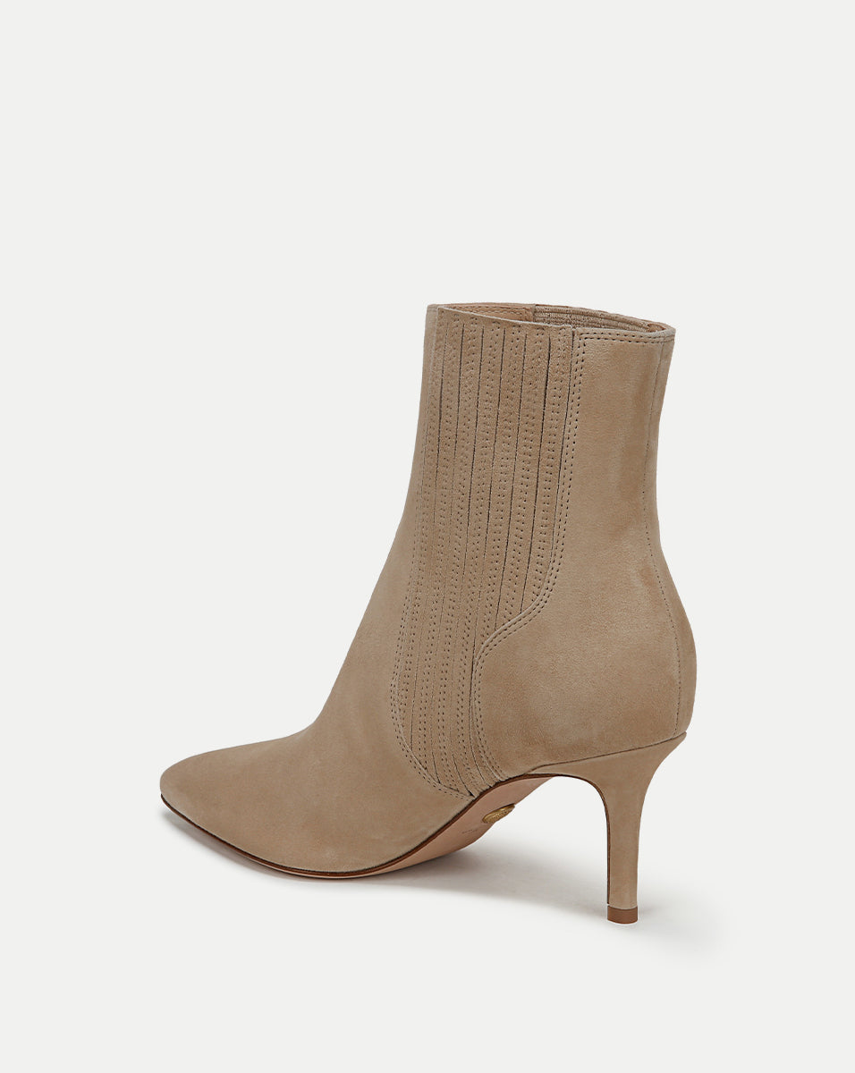 Veronica Beard Lisa Mid-Heel Ankle Boot - Sand