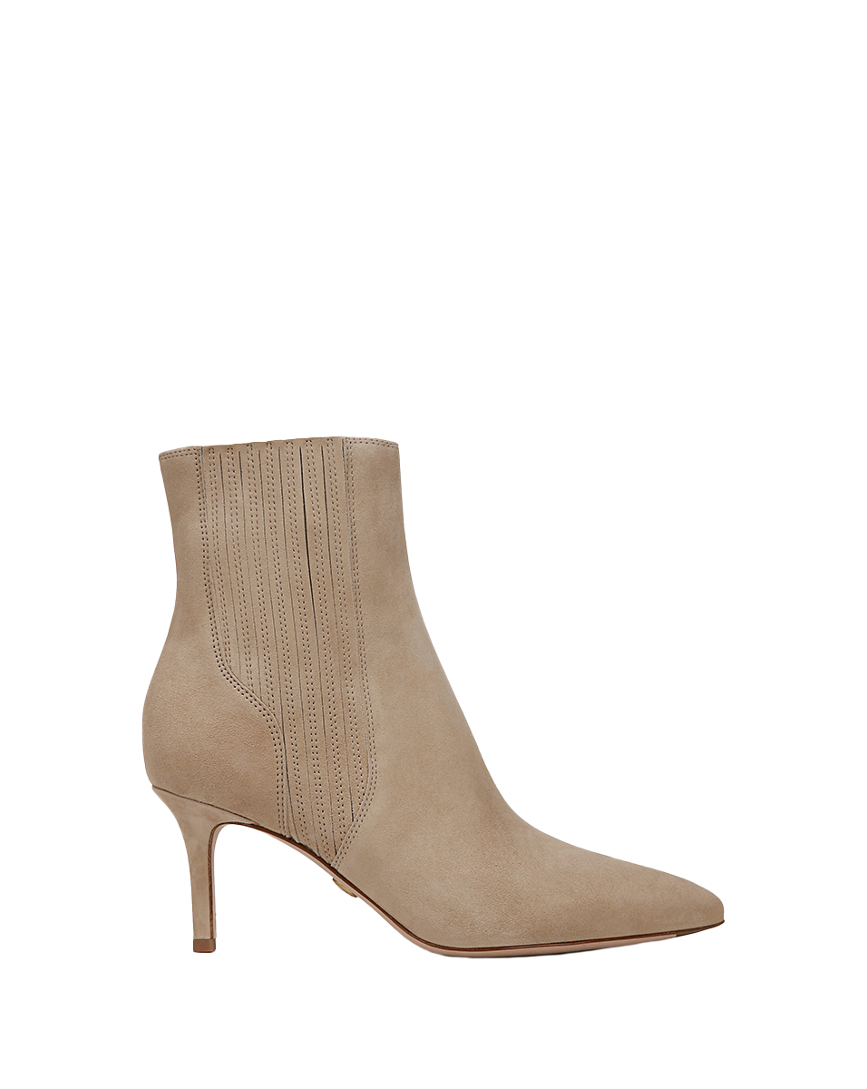 Veronica Beard Lisa Mid-Heel Ankle Boot - Sand