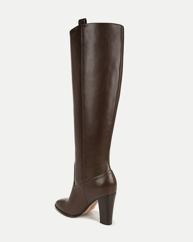 Vesper Leather Knee-High Boot - Brown - 4