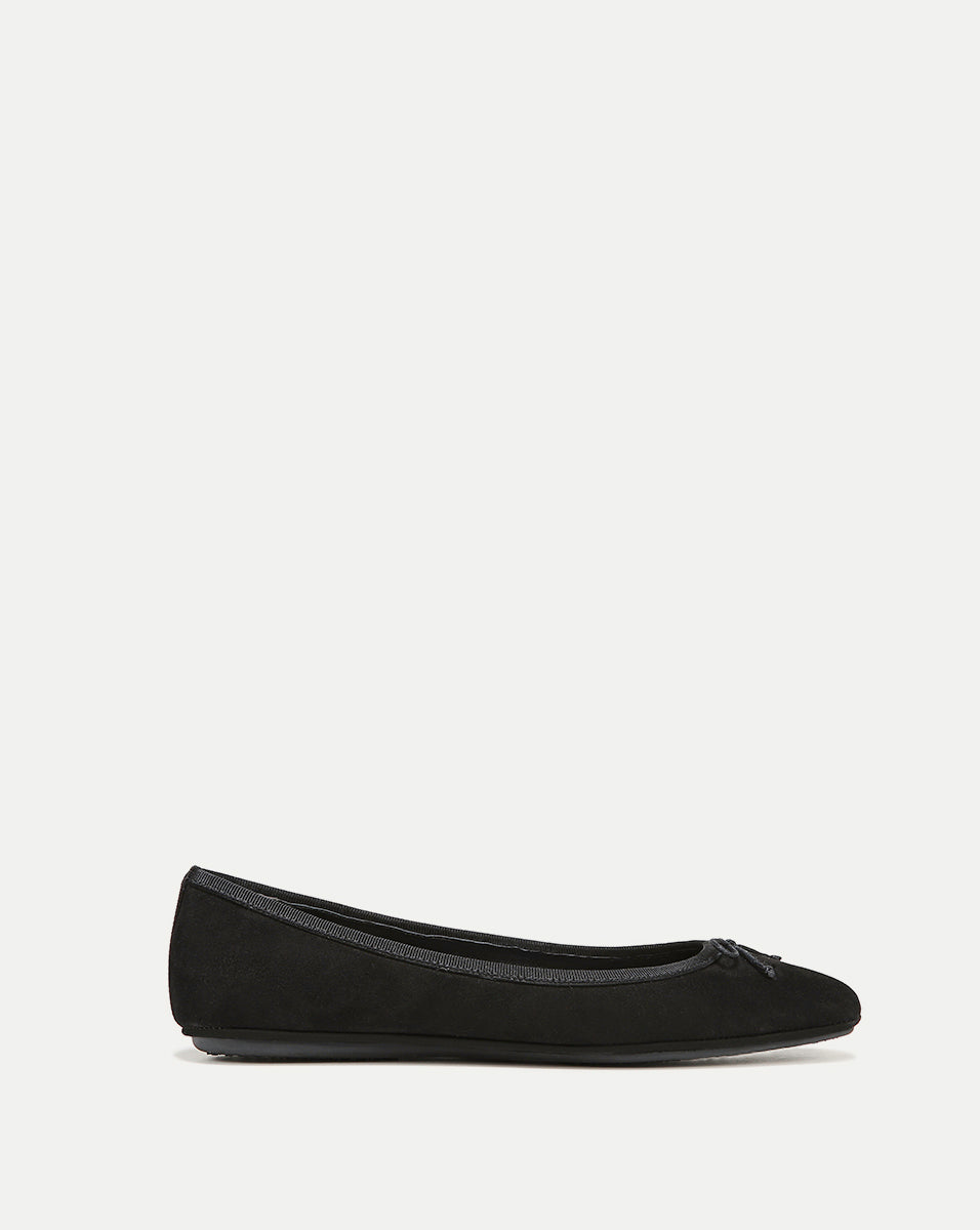 Veronica Beard Beatrix Suede Ballet Flat - Black