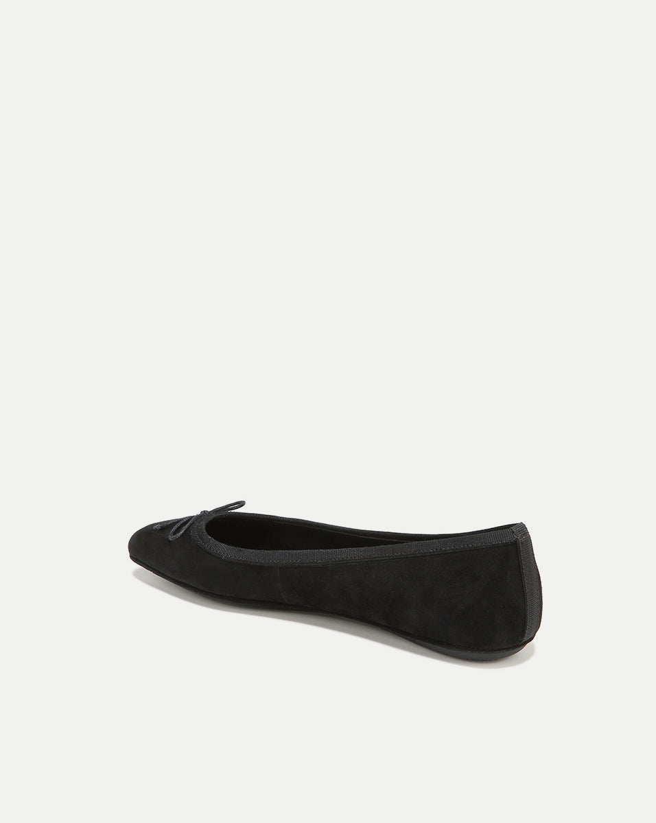 Veronica Beard Beatrix Suede Ballet Flat - Black
