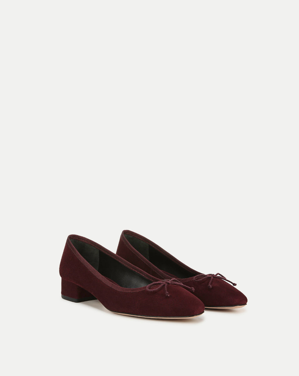 Cecile Suede Ballet Pump in Acai | Veronica Beard