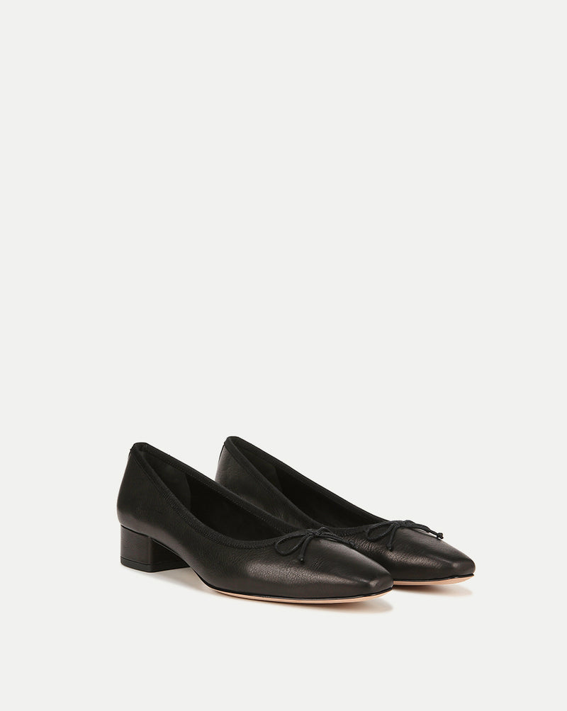 Veronica Beard Cecile Leather Ballet Pump - Black