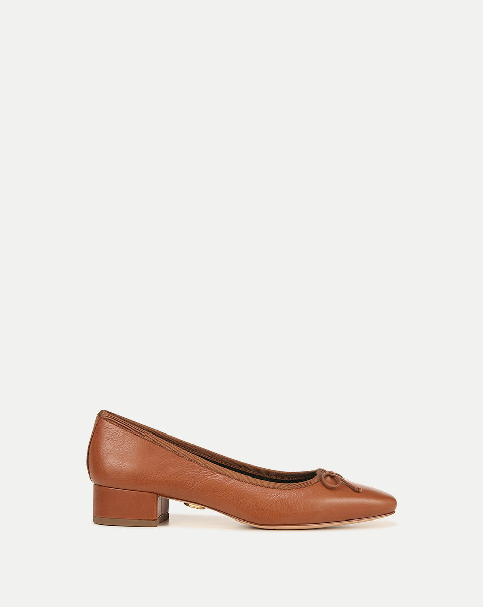 
Cecile Leather Ballet Pump - Caramel