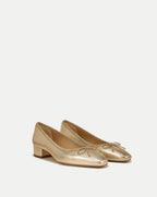 Veronica Beard Cecile Metallic Leather Ballet Pump - Platinum