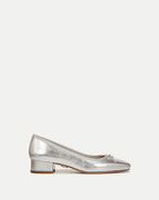 Veronica Beard Cecile Metallic Leather Ballet Pump - Platinum
