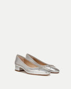 Veronica Beard Cecile Metallic Leather Ballet Pump - Platinum