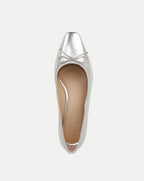 Veronica Beard Cecile Metallic Leather Ballet Pump - Platinum