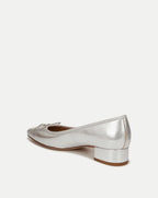 Veronica Beard Cecile Metallic Leather Ballet Pump - Platinum