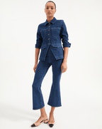 Veronica Beard Cecile Leather Cap-Toe Slingback - Bisque/Black