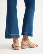 Veronica Beard Cecile Leather Cap-Toe Slingback - Bisque/Black