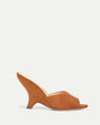 Mila Suede Sculpted Wedge Slide Sandal