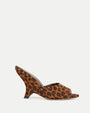 Mila Leopard Suede Sculpted Wedge Slide Sandal
