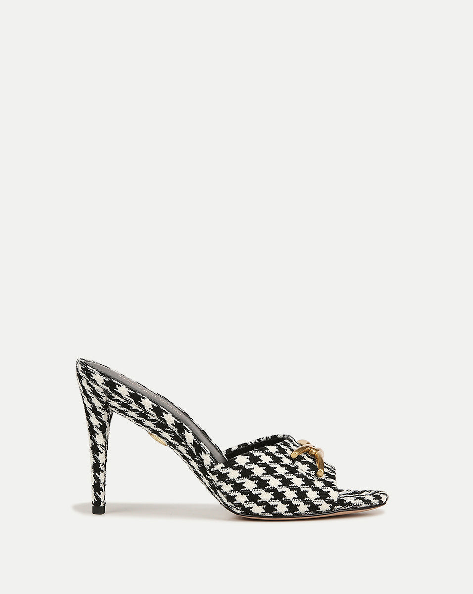 Mirren Houndstooth Open-Toe Mule | Veronica Beard