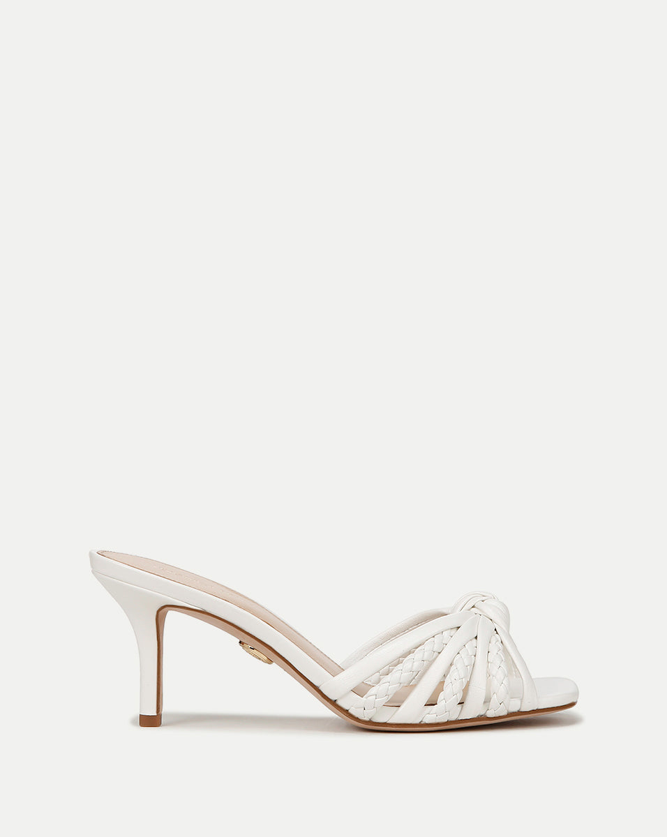 Misa White Front-Knot Braided Sandals | Veronica Beard