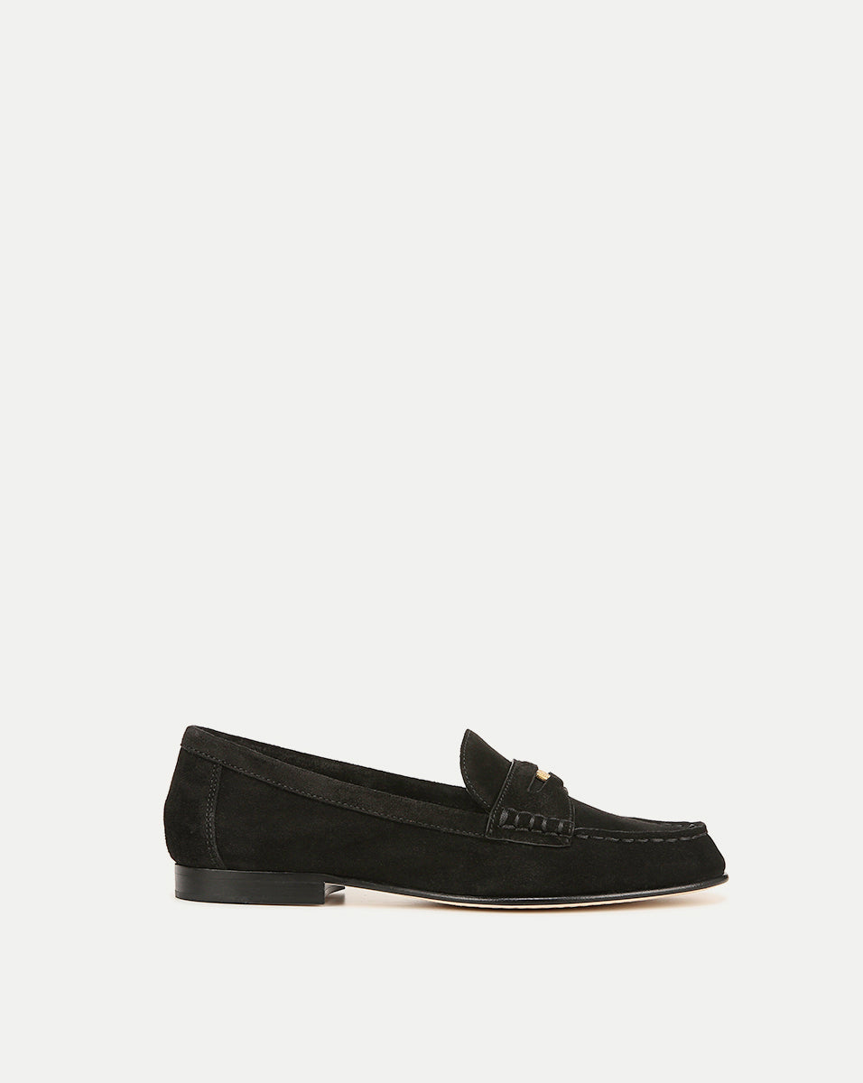 Veronica Beard Penny Suede Loafer - Black