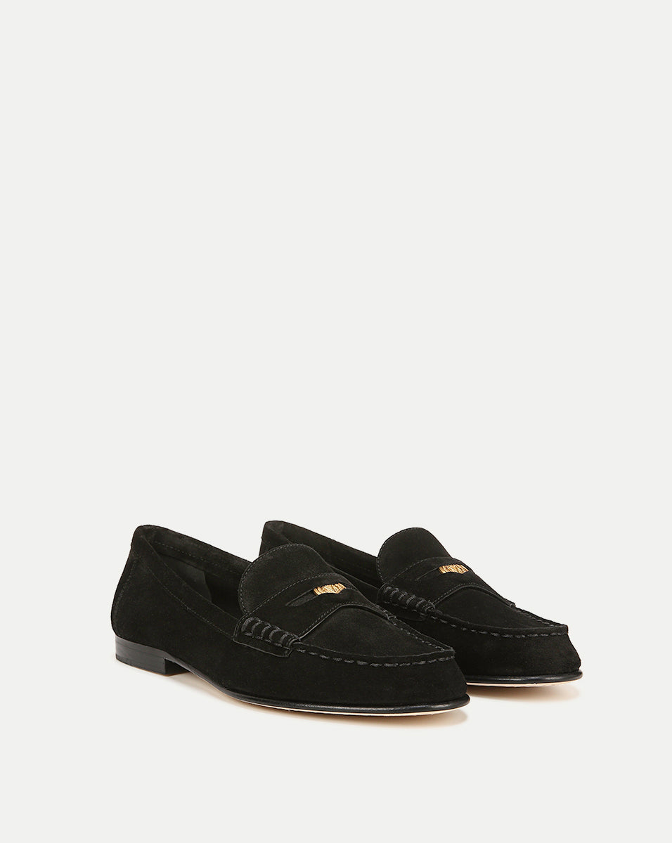 Veronica Beard Penny Suede Loafer - Black