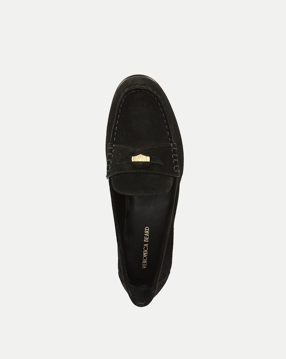 Veronica Beard Penny Suede Loafer - Black