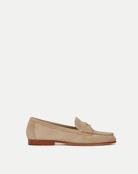 Penny Suede Loafer in Sand | Veronica Beard display picture 3