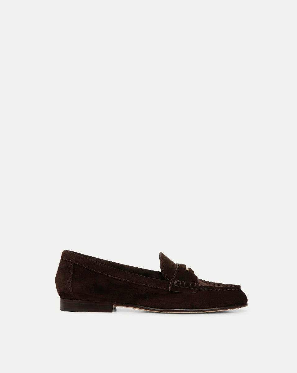 Veronica Beard Penny Suede Loafer - Espresso