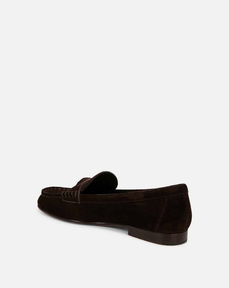 Veronica Beard Penny Suede Loafer - Espresso