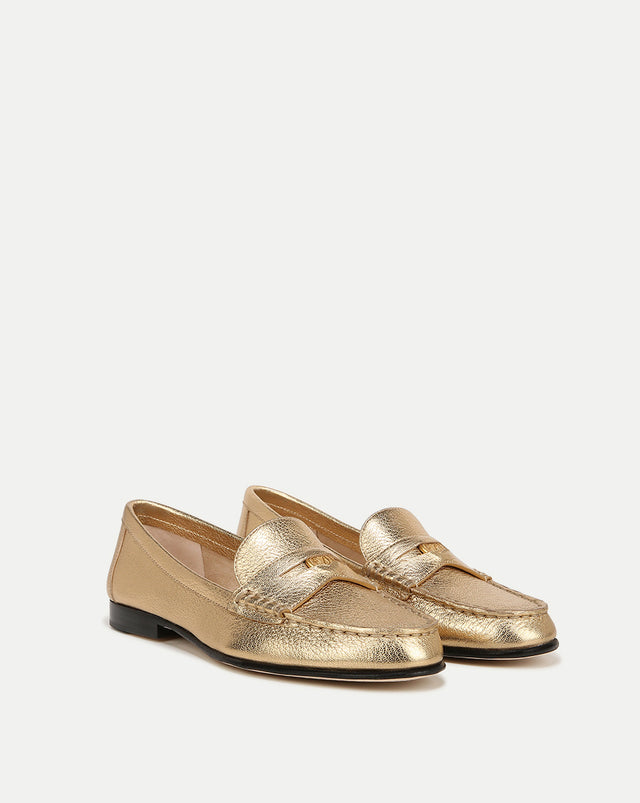Penny Metallic Leather Loafer