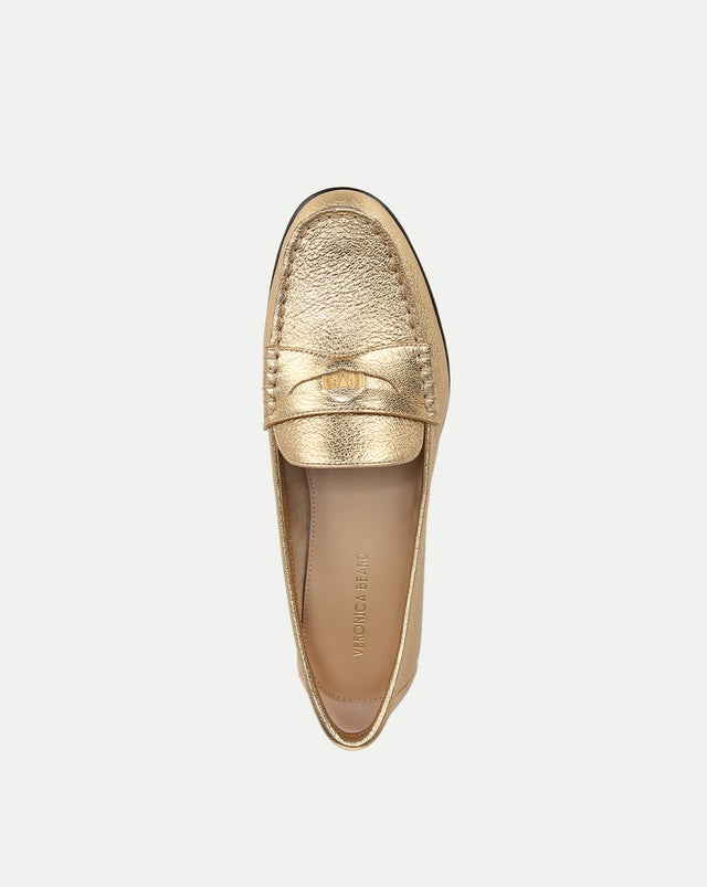 Penny Metallic Leather Loafer