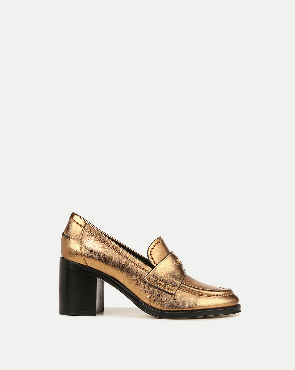 Penny Leather Loafer Heel | Veronica Beard