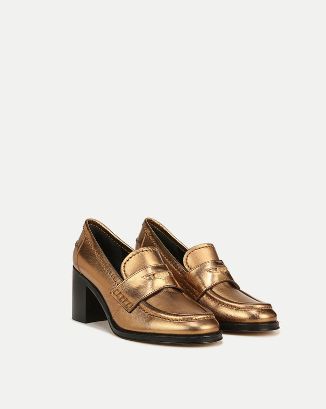Penny Leather Loafer Heel