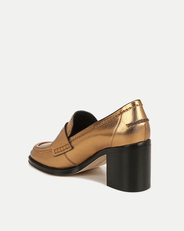 Penny Leather Loafer Heel