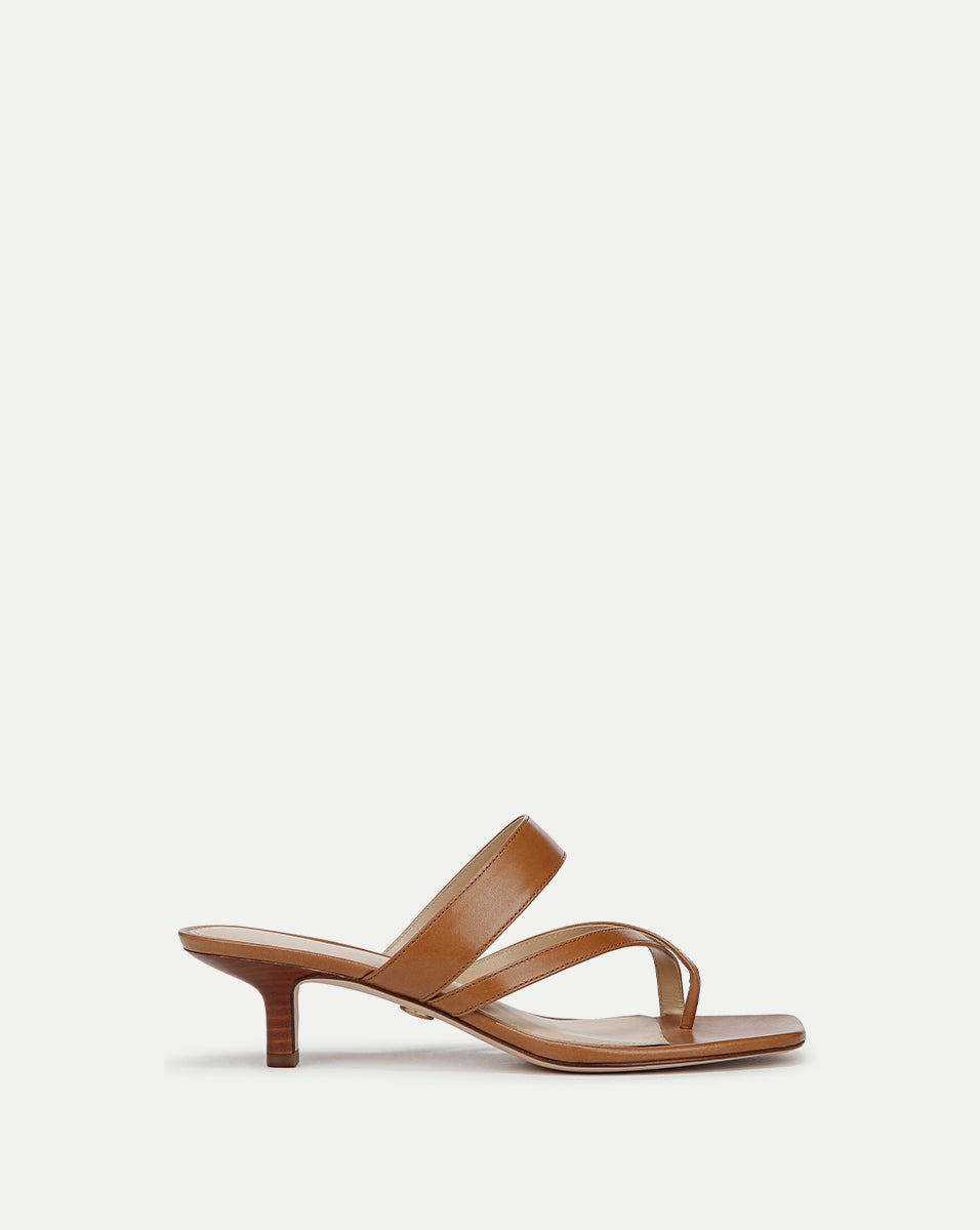 Veronica Beard Alanis Leather Sandal - Honey