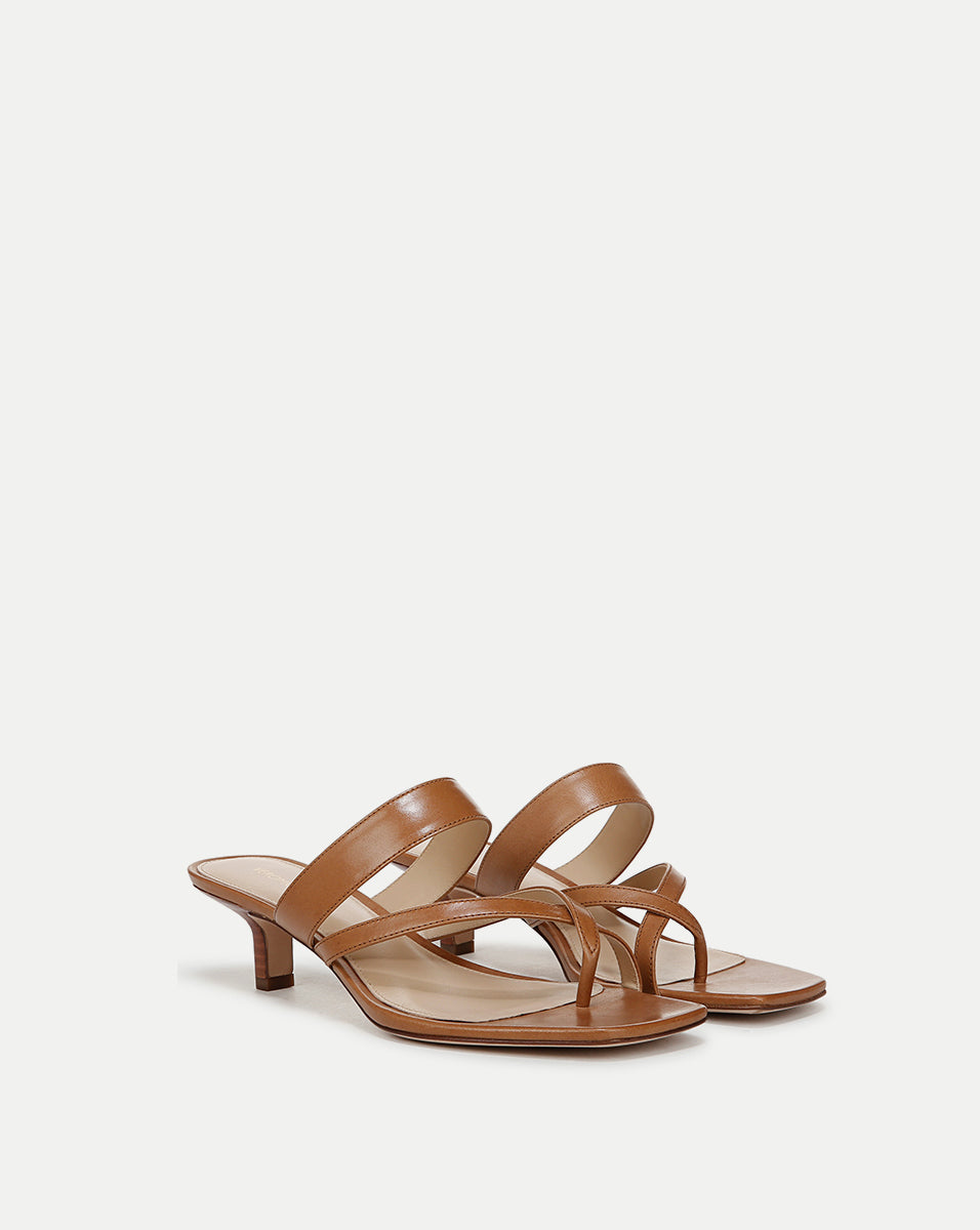 Veronica Beard Alanis Leather Sandal - Honey