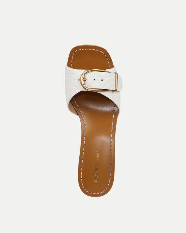 Dallas Croc-Embossed Leather Sandal