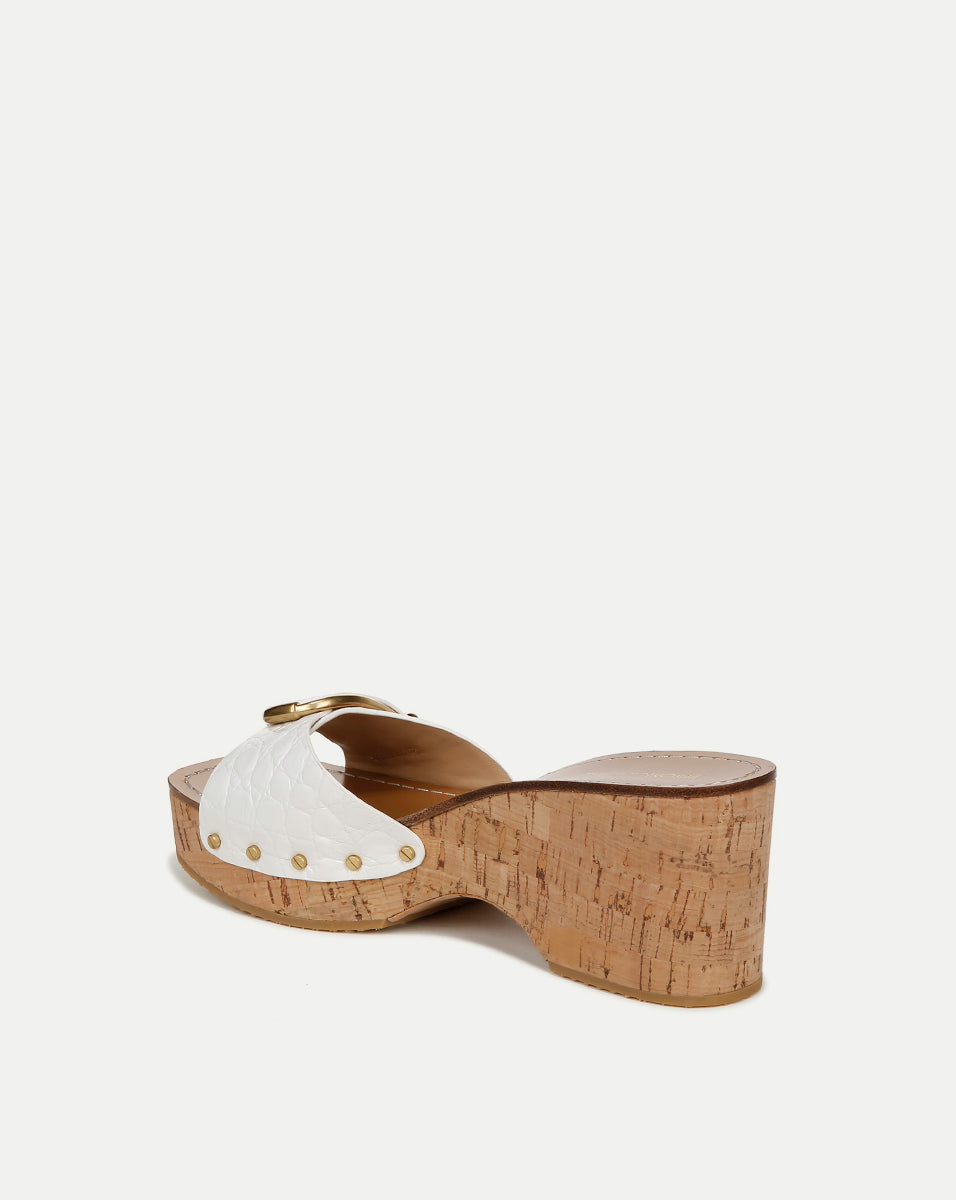 Dallas Croc-Embossed Leather Sandal| Veronica Beard