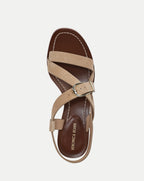 Veronica Beard Etta Suede Mid-Heel Sandal - Sand