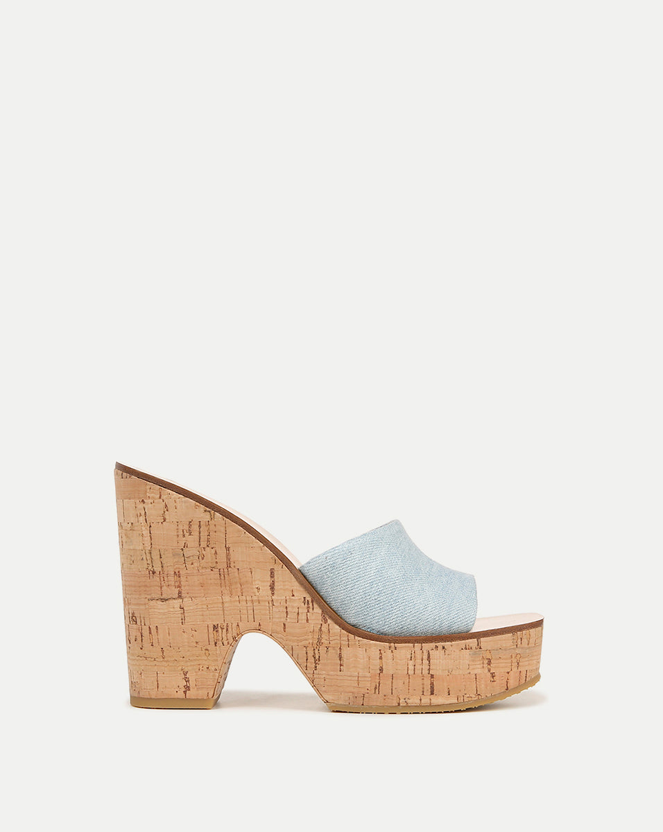 Paulita Denim Wedge Sandal | Veronica Beard