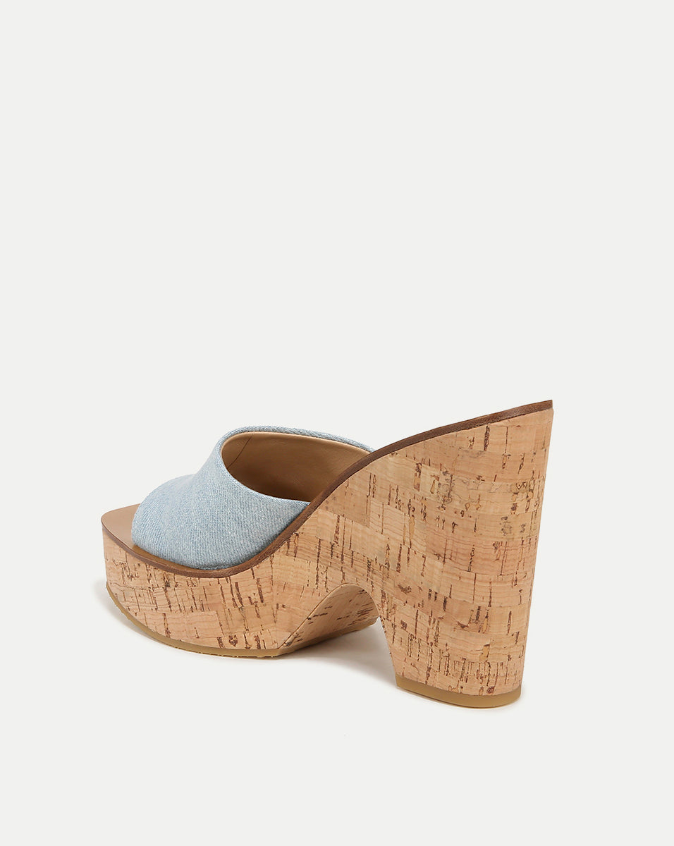 Paulita Denim Wedge Sandal | Veronica Beard