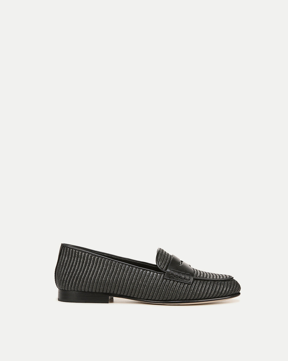 Black Penny Raffia Loafer | Veronica Beard