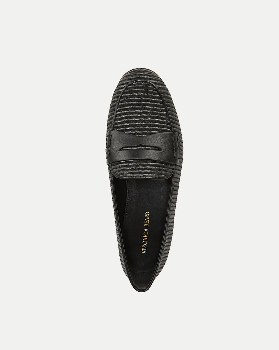 Black Penny Raffia Loafer | Veronica Beard