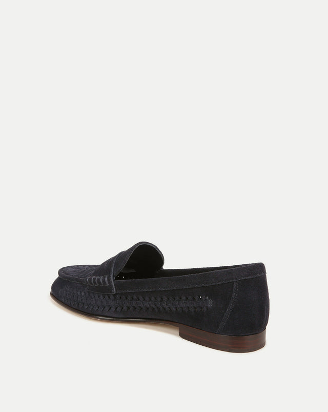 Penny Woven Suede Loafer - Indigo Blue - 4