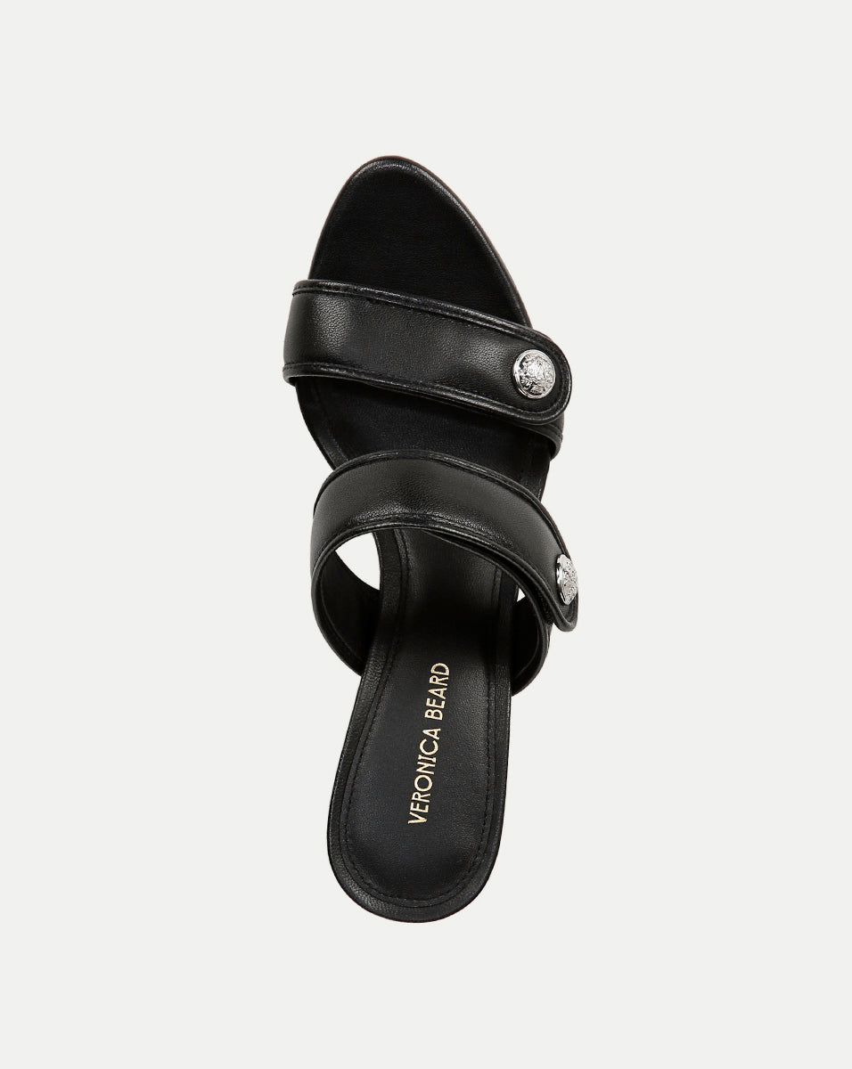 Veronica Beard Sona Leather Sandal - Black