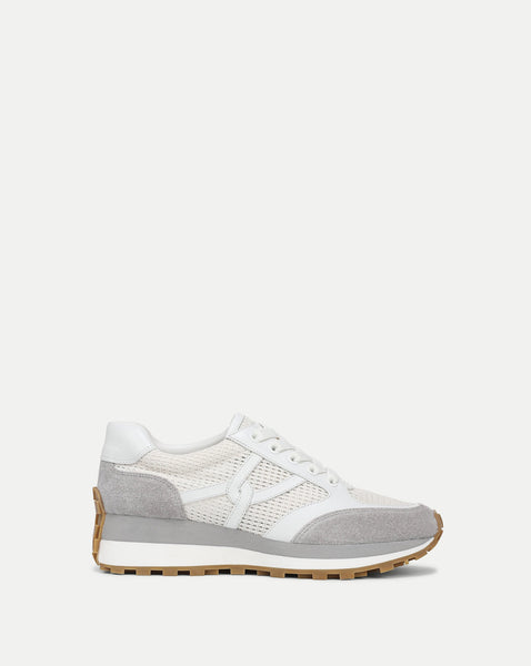 Valentina Suede Sneaker in Grey & White | Veronica Beard