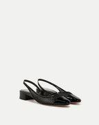 Veronica Beard Cecile Rhinestone Mesh Cap-Toe Slingback - Black Rhinestone