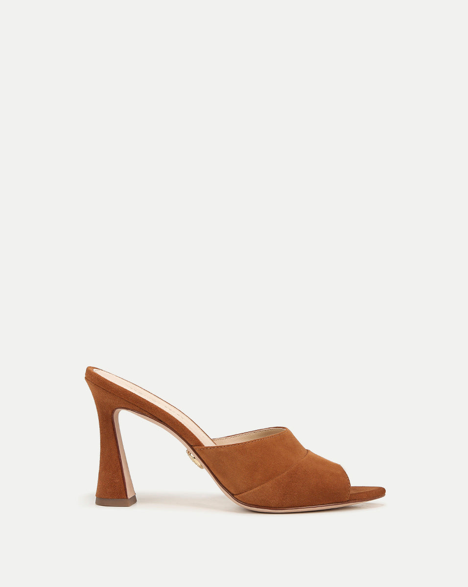 Thora Suede Mule in Caramel | Veronica Beard